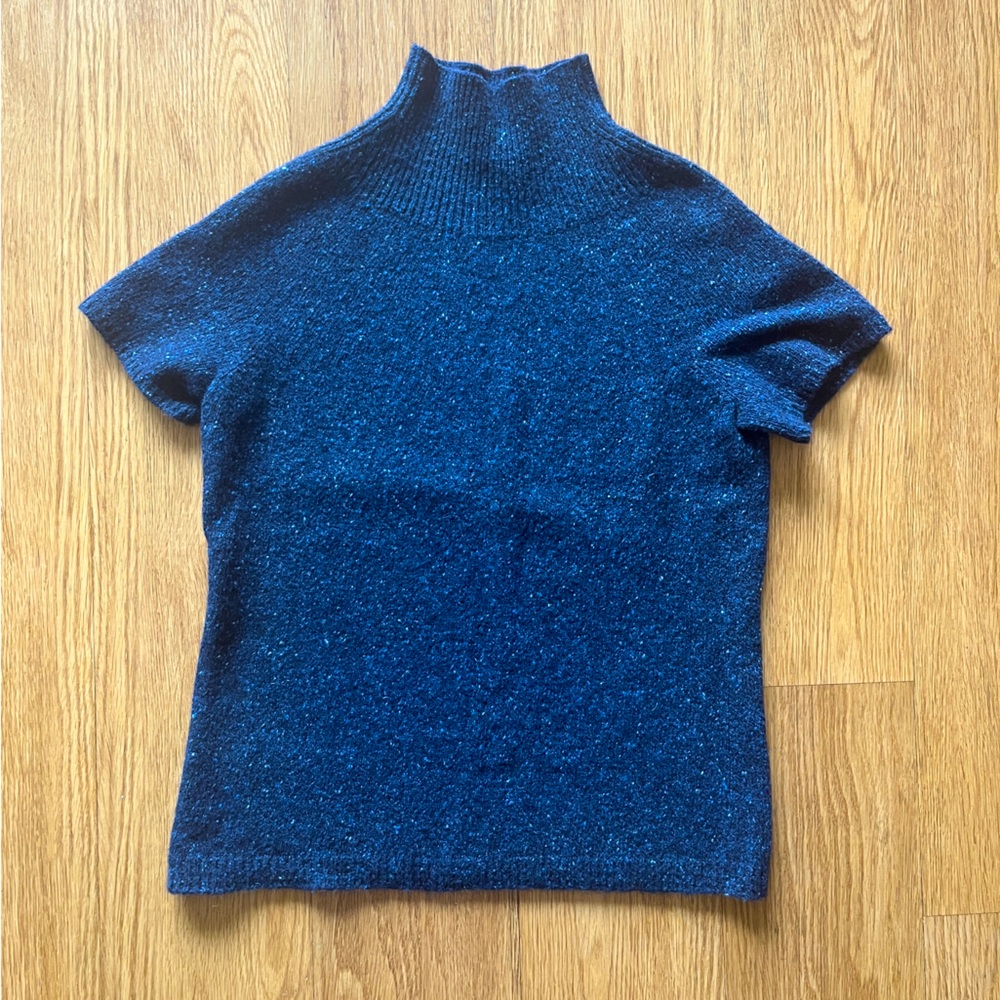 Elie Tahari Cashmere Short Sleeve Top / Turtleneck - Blue